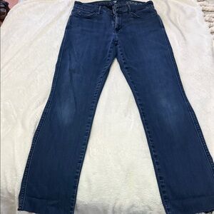 7 For All Mankind Dark Blue Straight Leg Jeans